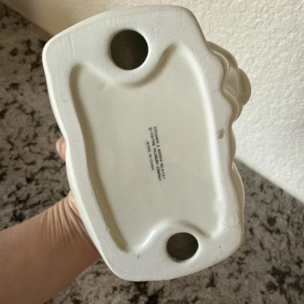 Vintage 1997 Pillsbury Doughboy Ceramic Set Holder,  Napkin Holder  *READ*